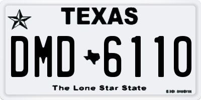TX license plate DMD6110