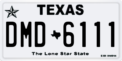 TX license plate DMD6111