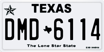 TX license plate DMD6114