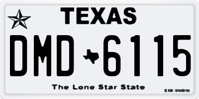 TX license plate DMD6115