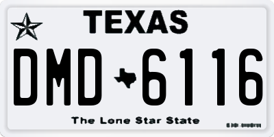TX license plate DMD6116