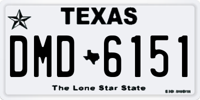 TX license plate DMD6151