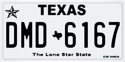 TX license plate DMD6167