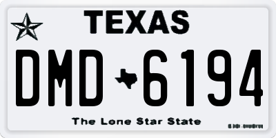TX license plate DMD6194