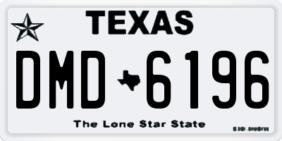 TX license plate DMD6196
