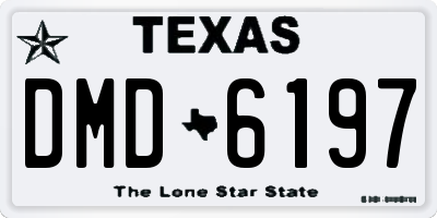 TX license plate DMD6197