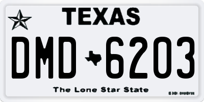 TX license plate DMD6203