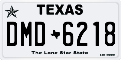TX license plate DMD6218