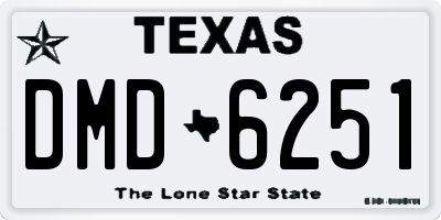 TX license plate DMD6251