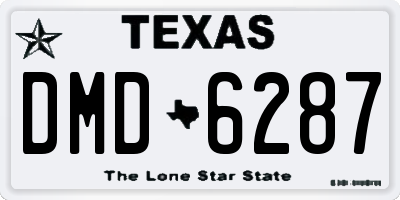 TX license plate DMD6287