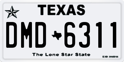 TX license plate DMD6311
