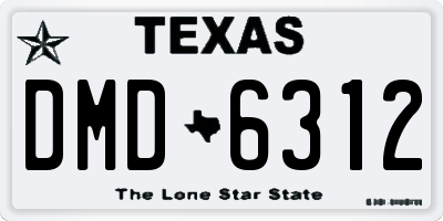 TX license plate DMD6312