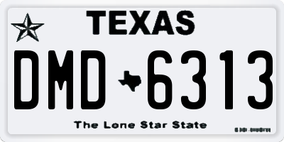 TX license plate DMD6313