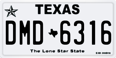 TX license plate DMD6316