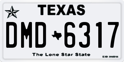 TX license plate DMD6317