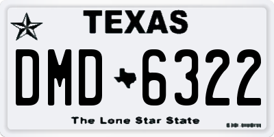 TX license plate DMD6322
