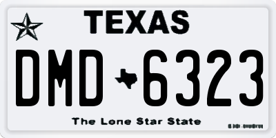 TX license plate DMD6323