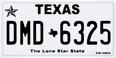 TX license plate DMD6325