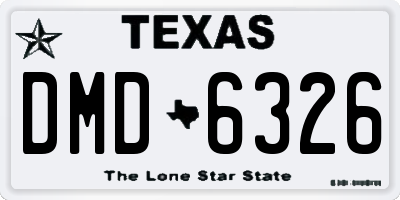 TX license plate DMD6326