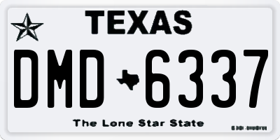 TX license plate DMD6337