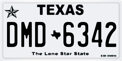 TX license plate DMD6342