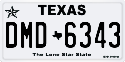 TX license plate DMD6343