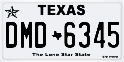 TX license plate DMD6345