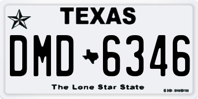 TX license plate DMD6346
