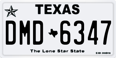 TX license plate DMD6347