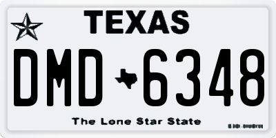 TX license plate DMD6348