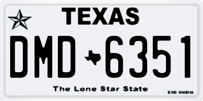 TX license plate DMD6351