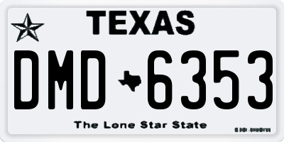TX license plate DMD6353