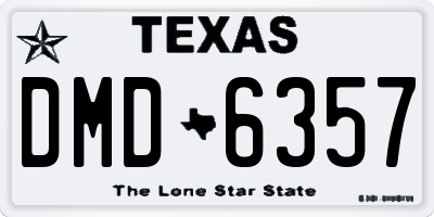 TX license plate DMD6357