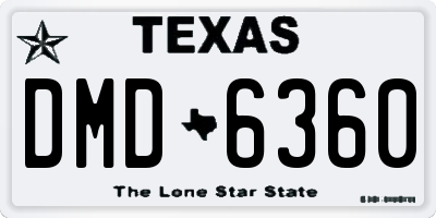 TX license plate DMD6360