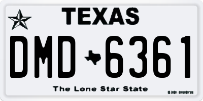 TX license plate DMD6361