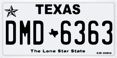TX license plate DMD6363