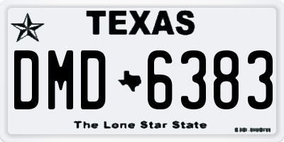 TX license plate DMD6383