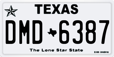 TX license plate DMD6387