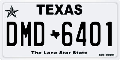 TX license plate DMD6401