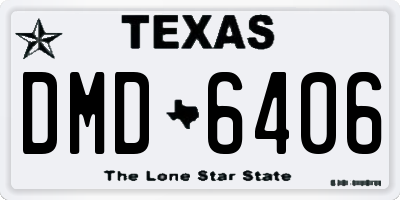 TX license plate DMD6406
