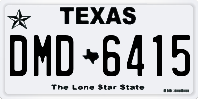 TX license plate DMD6415