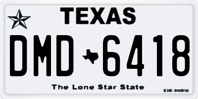 TX license plate DMD6418