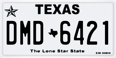 TX license plate DMD6421