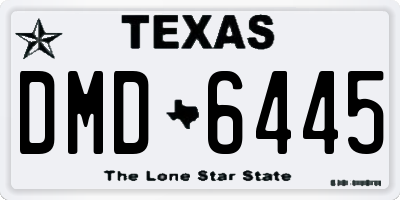 TX license plate DMD6445