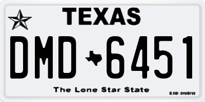 TX license plate DMD6451