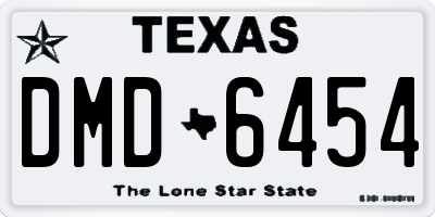 TX license plate DMD6454