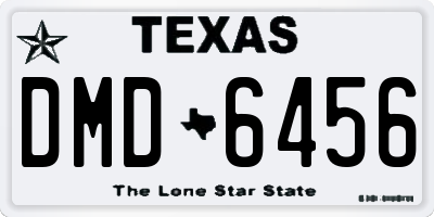TX license plate DMD6456