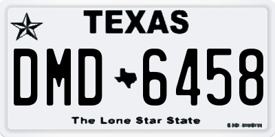TX license plate DMD6458