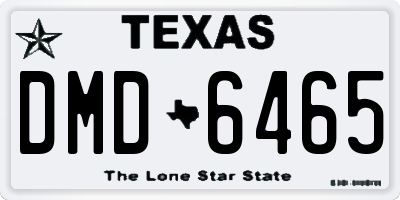 TX license plate DMD6465