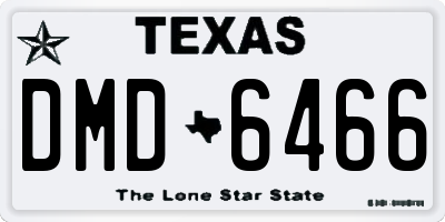 TX license plate DMD6466